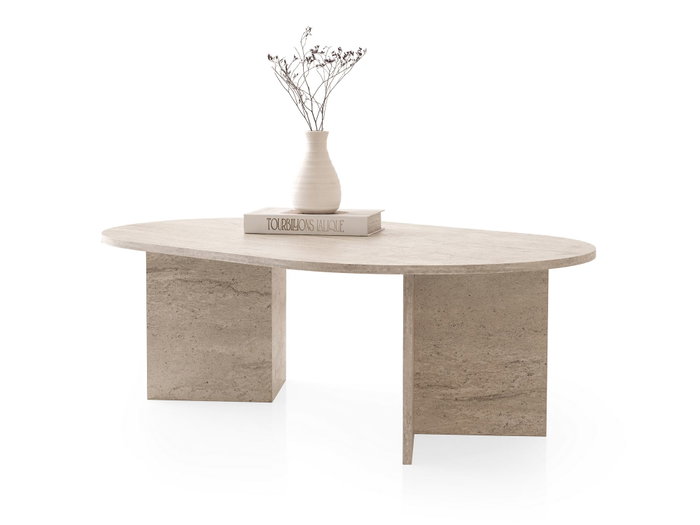 Hanah Home Mesa de Café Travertino